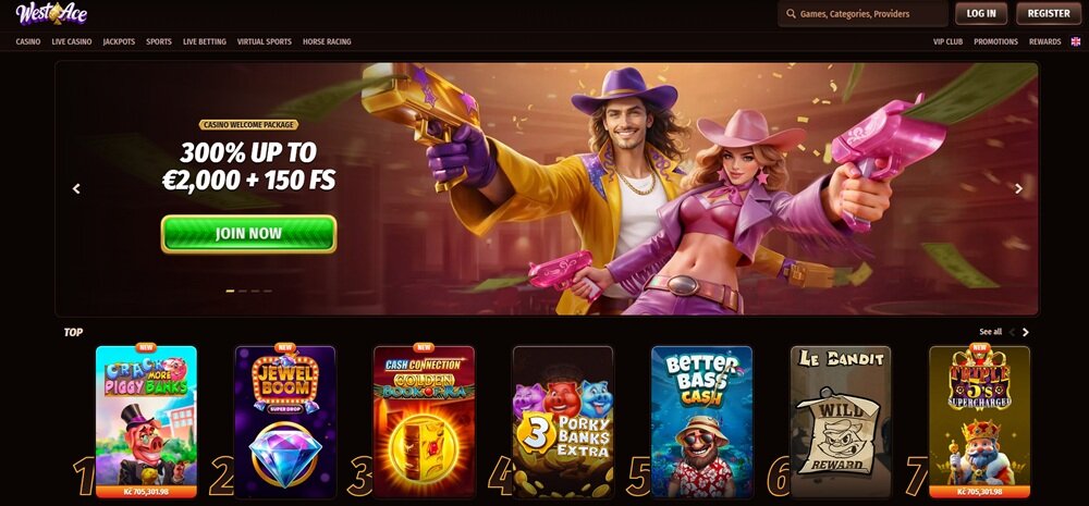 screenshot van westace casino zonder cruks nederland
