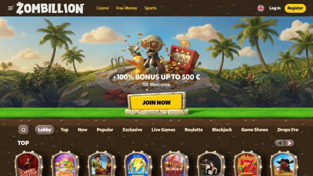 homepage van zombillion casino nederland